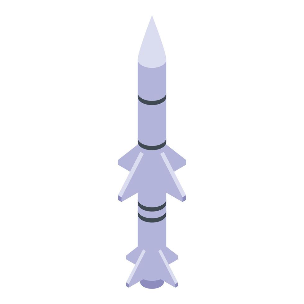 icono de misil jet, estilo isométrico vector