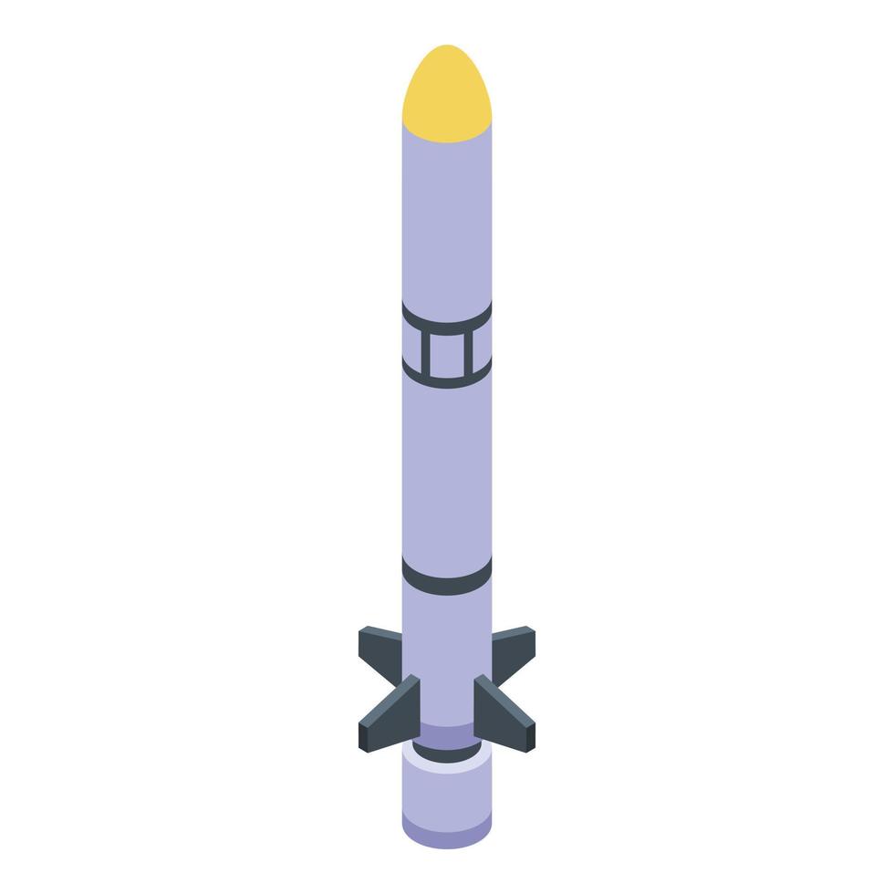 Flight missile icon, isometric style vector