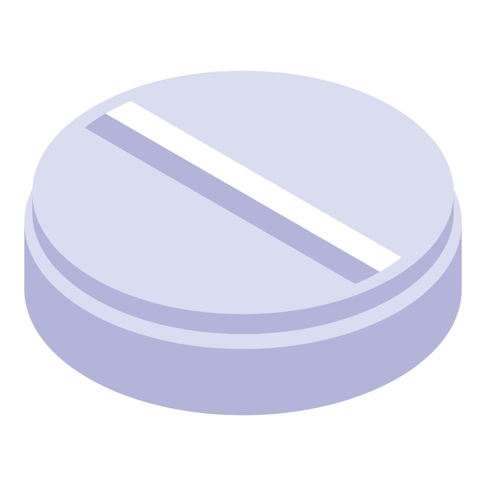 Round pill icon, isometric style vector