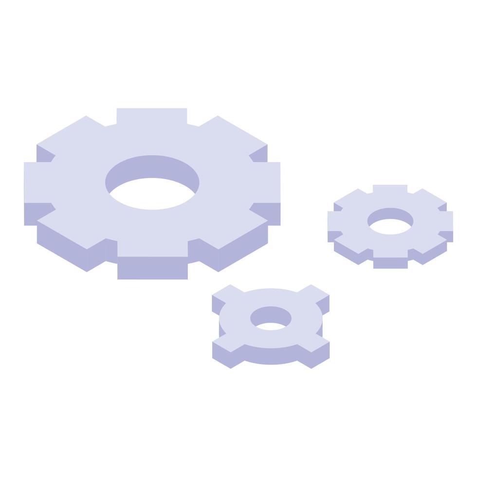 Gear wheel studying icon, isometric style vector