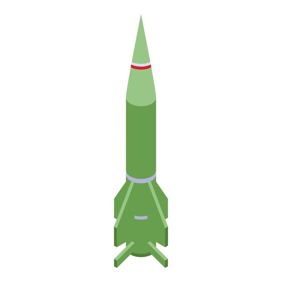 Conflict missile icon, isometric style vector