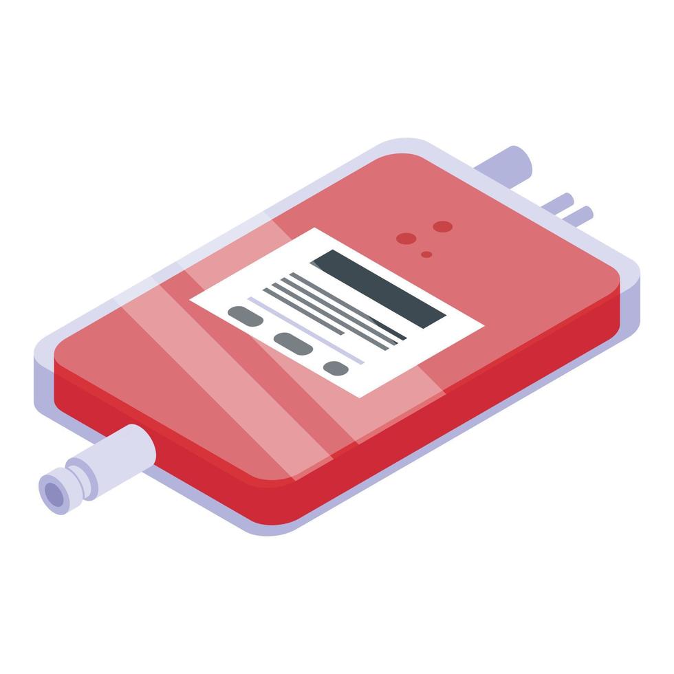 Lab blood package icon, isometric style vector