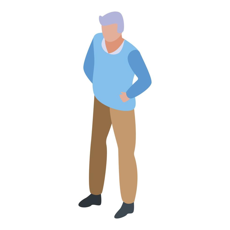 Serious grandfather icon, isometric style vector