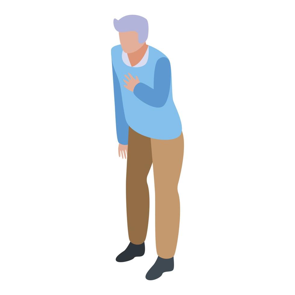 Thankful grandfather icon, isometric style vector