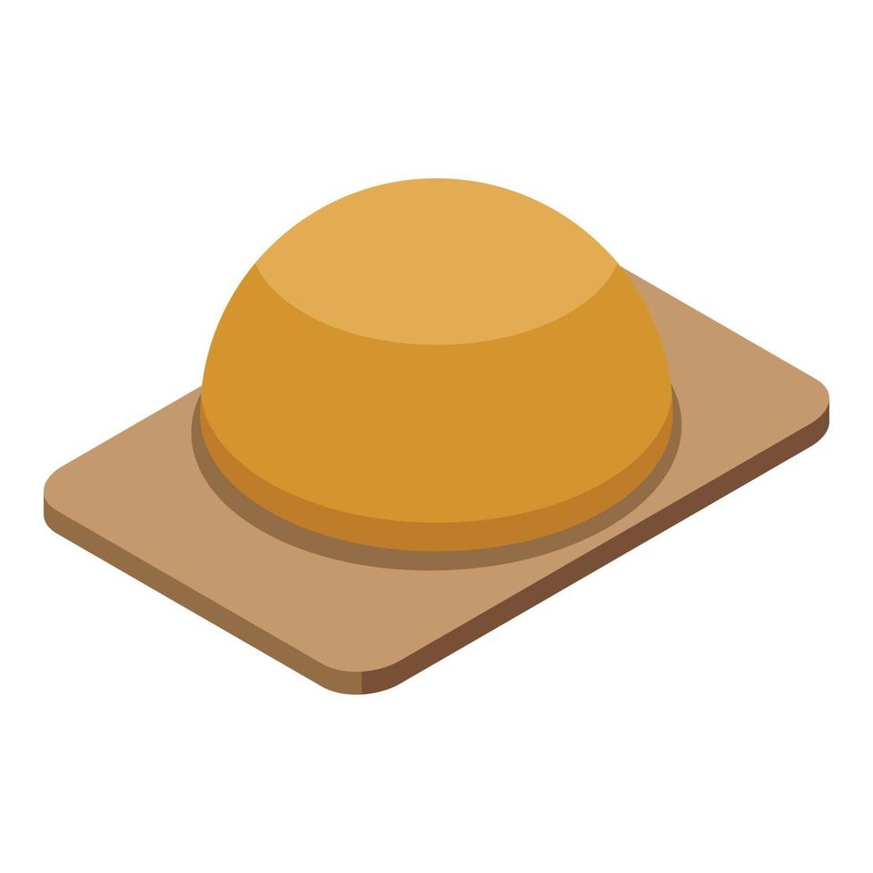 Flour bread icon, isometric style vector