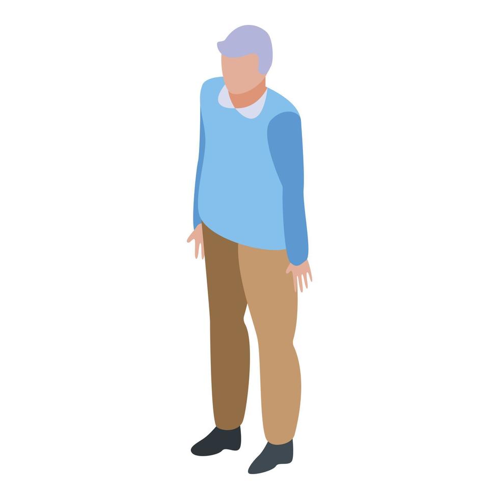 Tired grandfather icon, isometric style vector