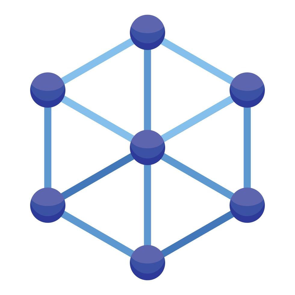 icono de cubo de nanotecnología, estilo isométrico vector