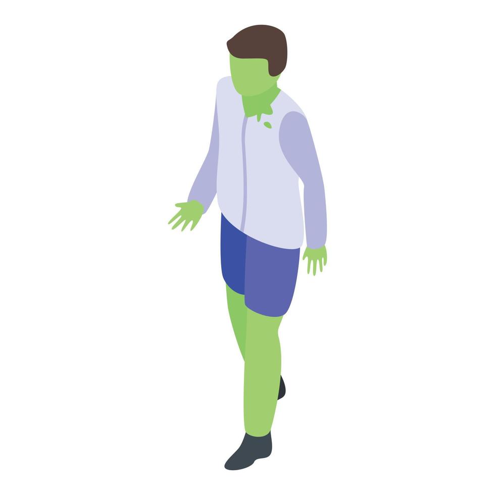 Zombie boy icon, isometric style vector