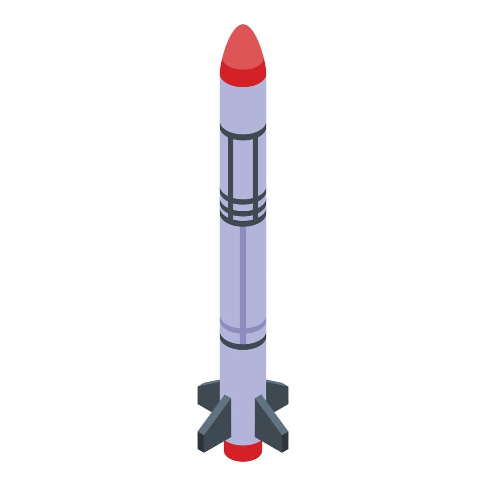 Air missile icon, isometric style vector