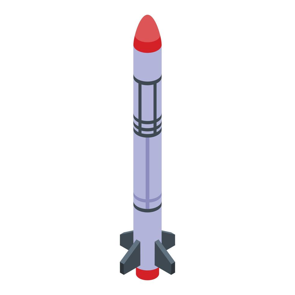 Air missile icon, isometric style vector