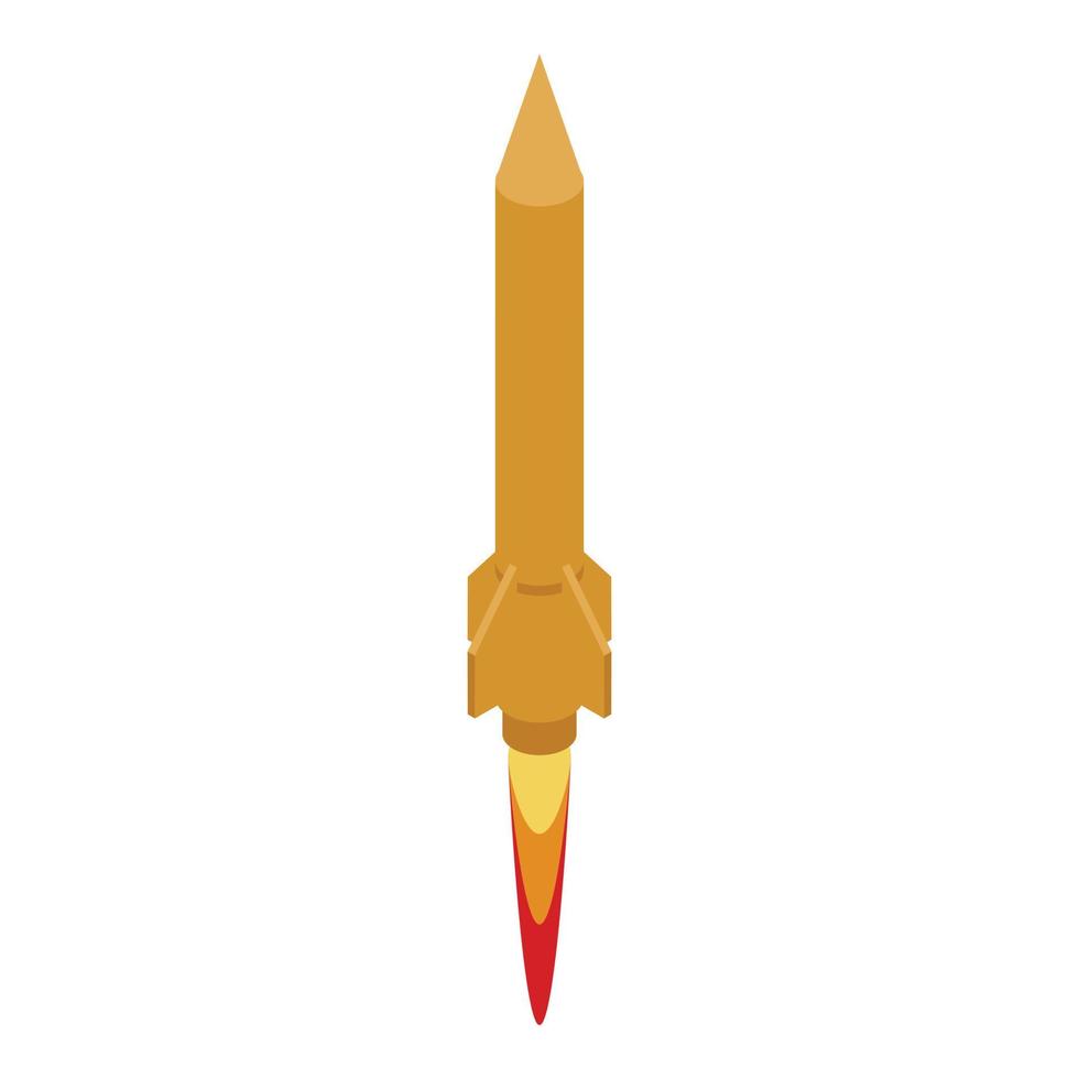 Plane missile icon, isometric style vector