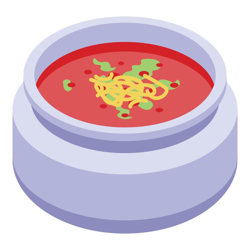 Classic indian soup icon, isometric style vector