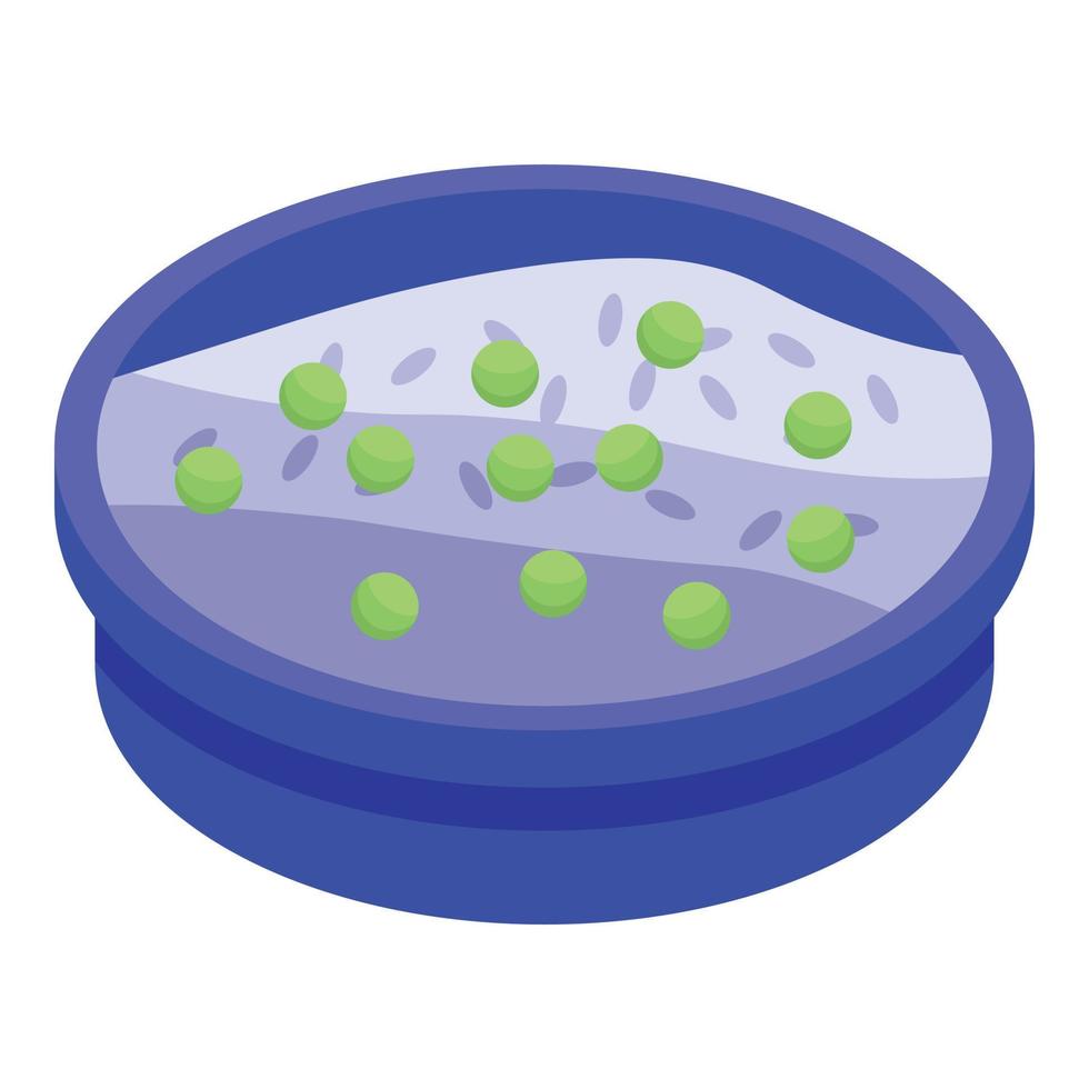 Indian rice with peas icon, isometric style vector