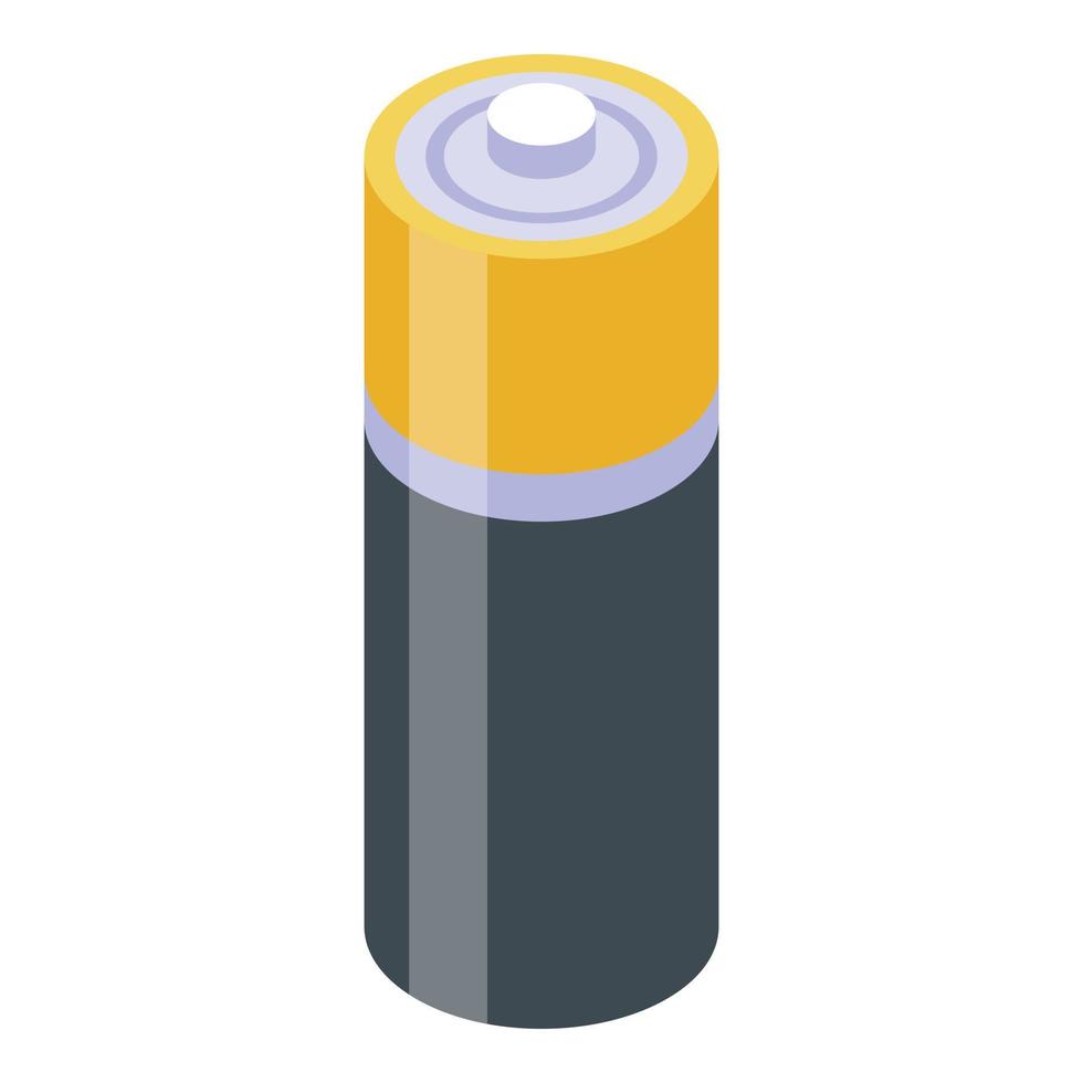 Radio battery icon, isometric style vector