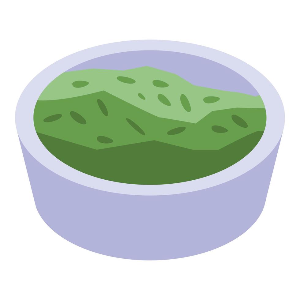 icono indio de arroz verde, estilo isométrico vector