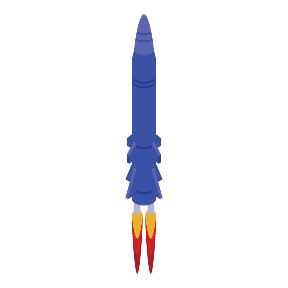 Battle missile icon, isometric style vector