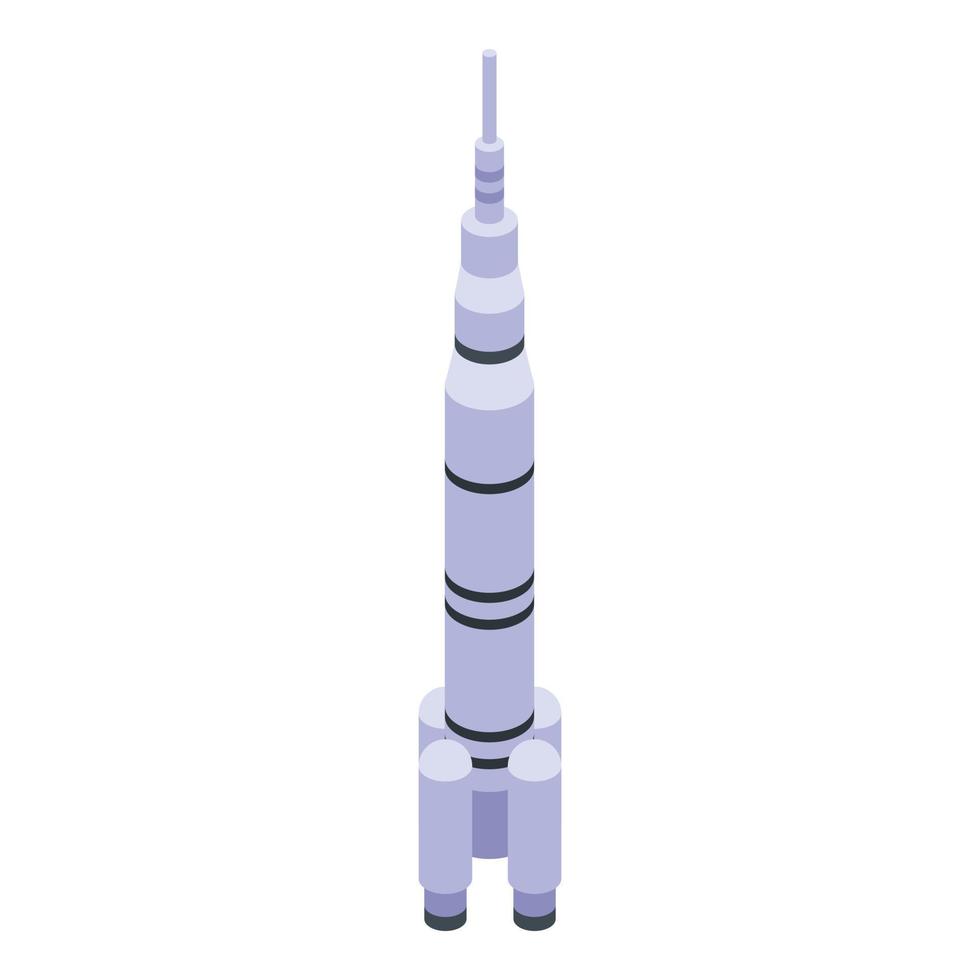 Missile attack icon, isometric style vector