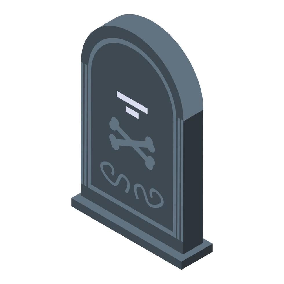 Zombie tomb icon, isometric style vector