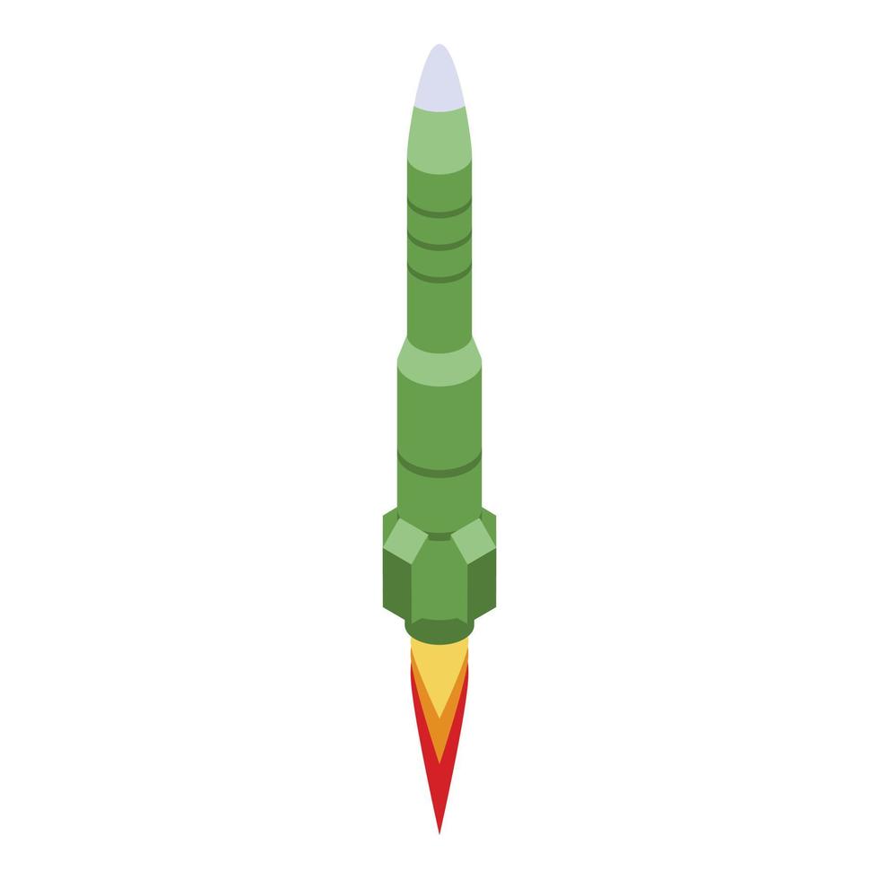 Fly missile icon, isometric style vector