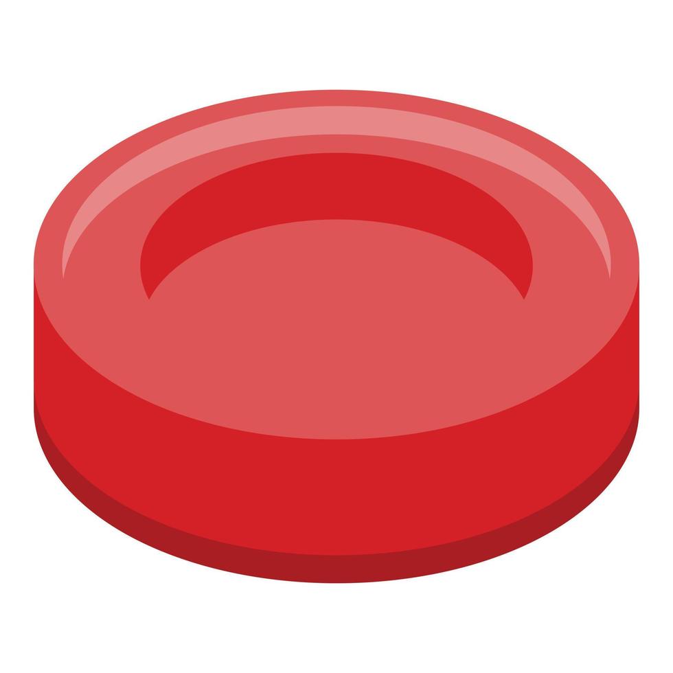 Red medical pill icon, isometric style vector