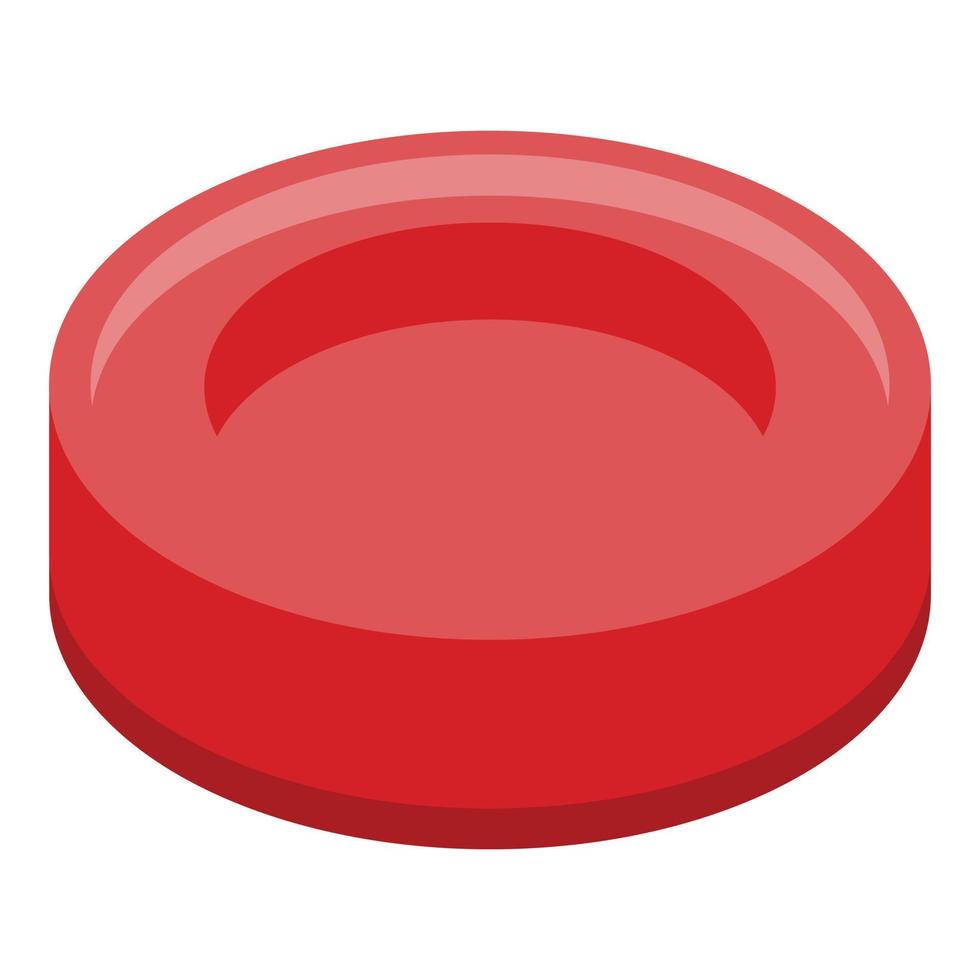 Red medical pill icon, isometric style vector