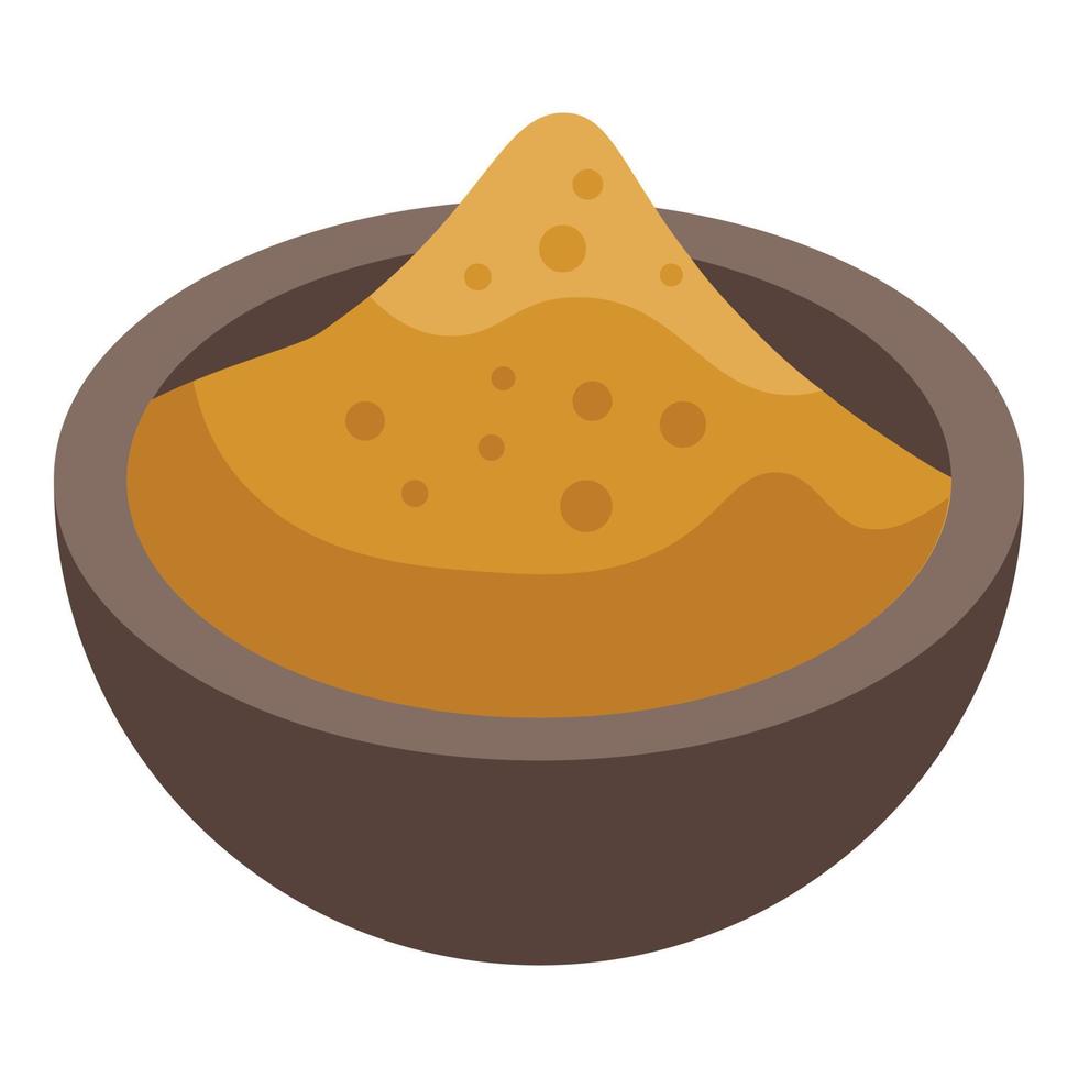 Condiment bowl icon, isometric style vector