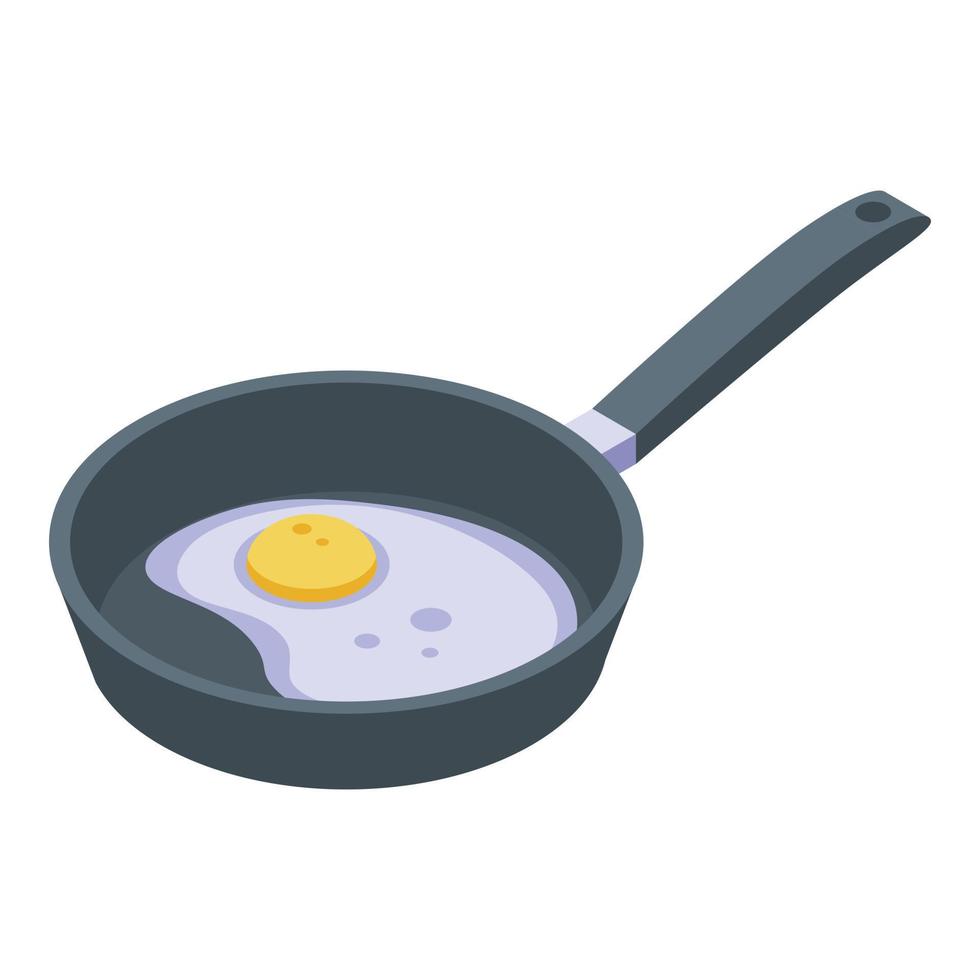 Fried egg icon, isometric style vector