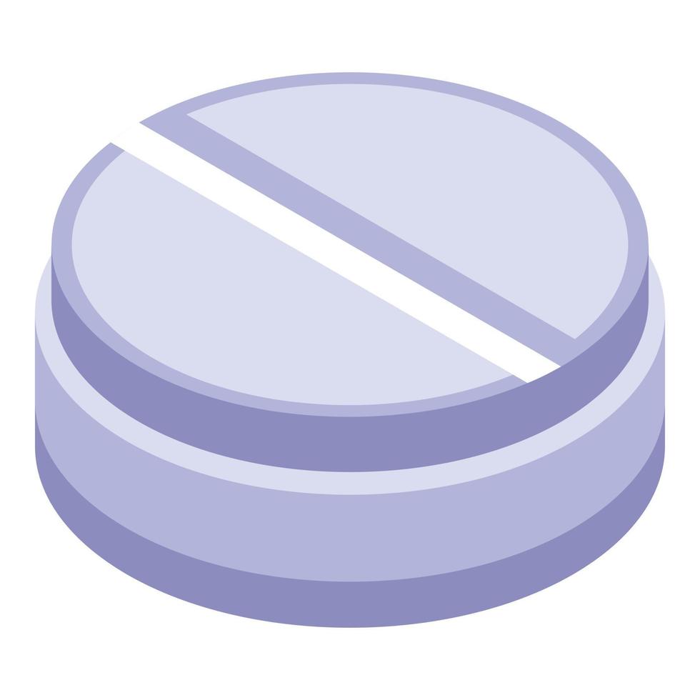Round nanotechnology pill icon, isometric style vector