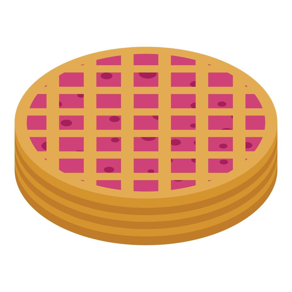 Berry russian cake icon, isometric style vector
