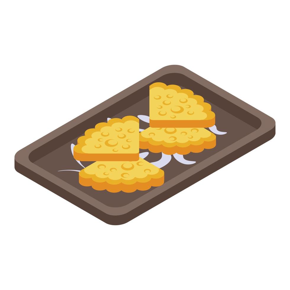 Indian corn dish icon, isometric style vector