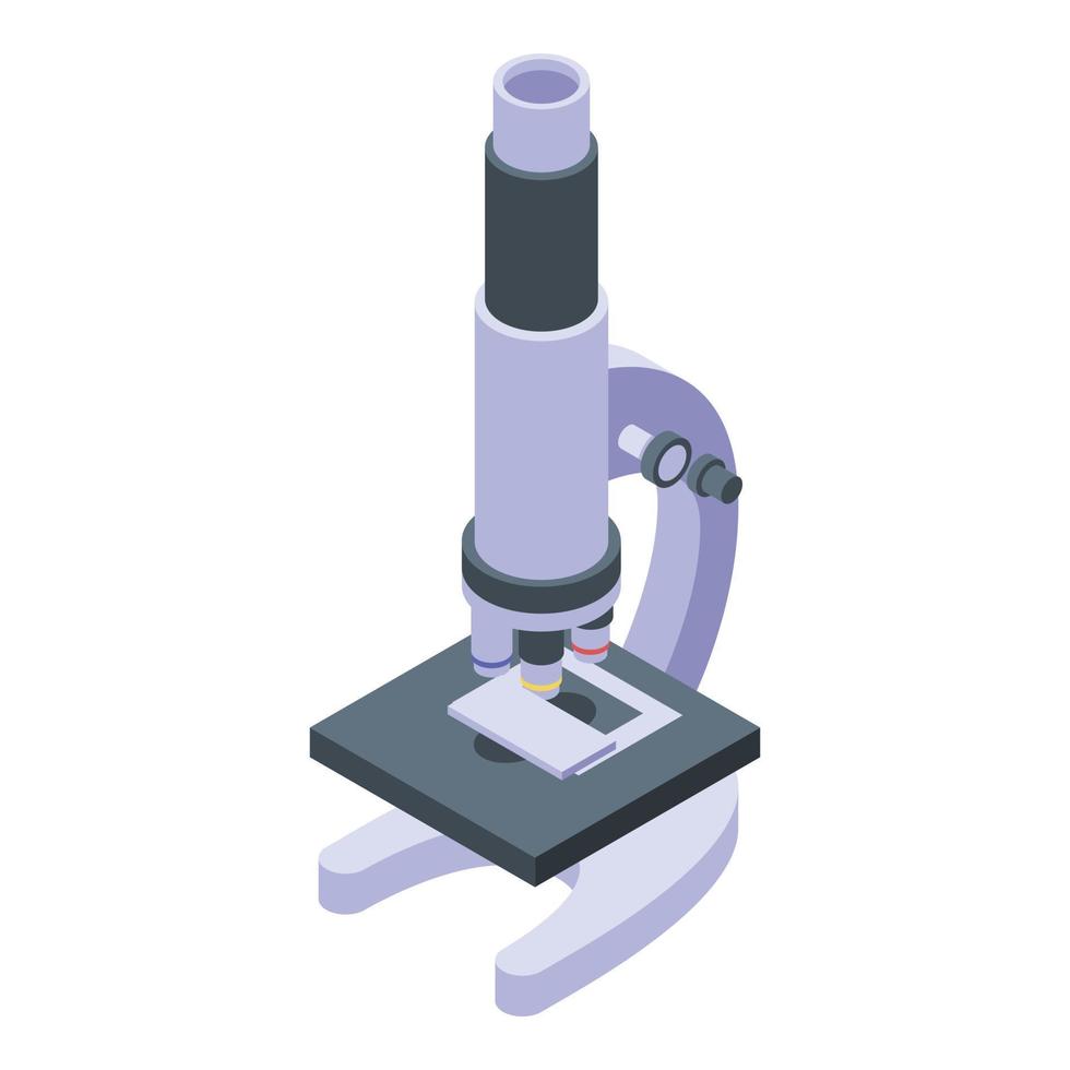 Nanotechnology microscope icon, isometric style vector