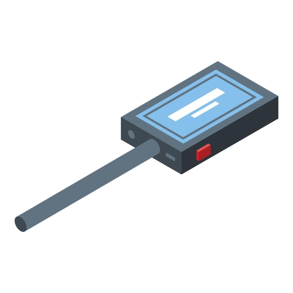 Metal detector icon, isometric style vector