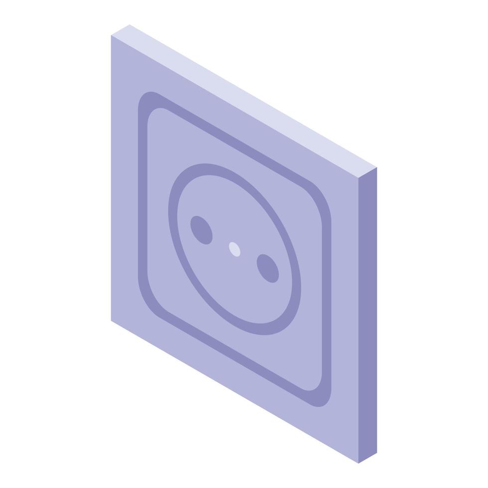 Power socket icon, isometric style vector