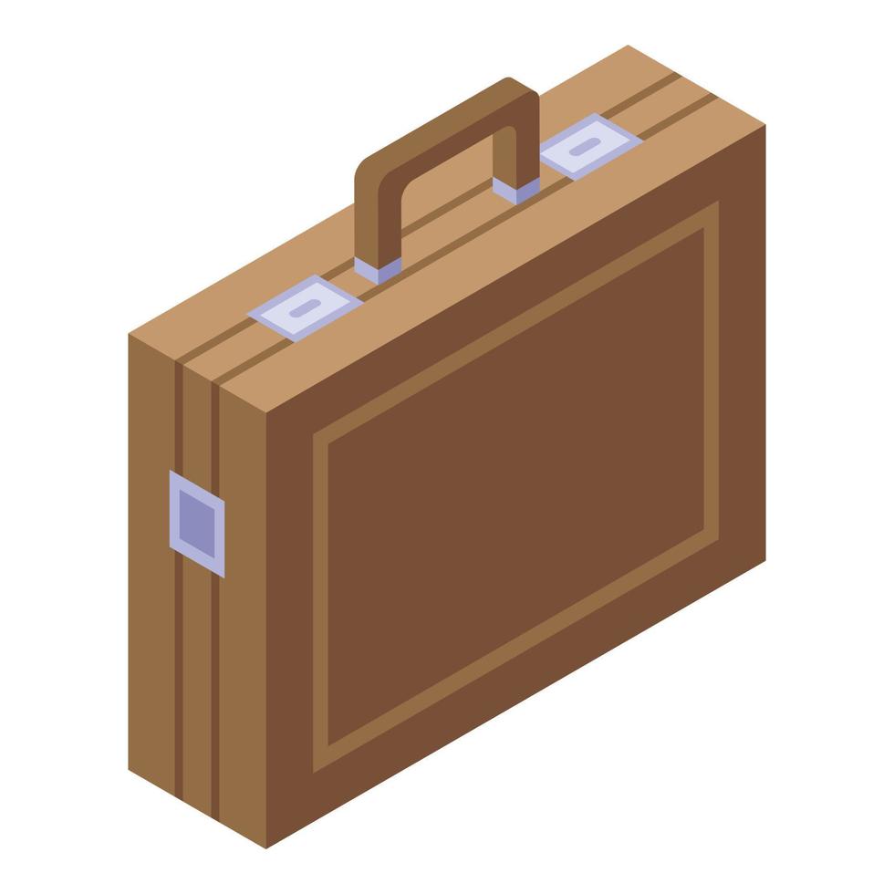 Tax inspector bag icon, isometric style vector