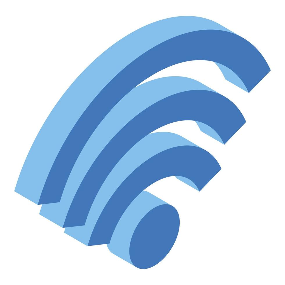 Wifi sign icon, isometric style vector