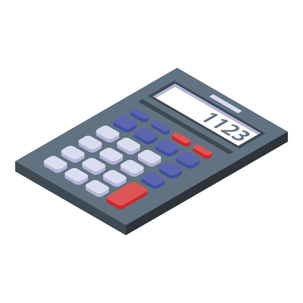 Tax calculator icon, isometric style vector