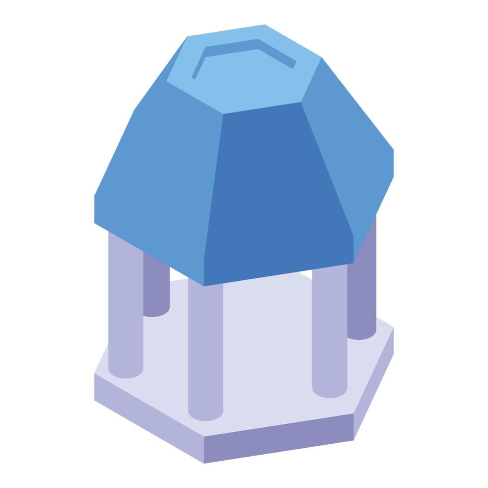 Modern plastic bird feeder icon, isometric style vector