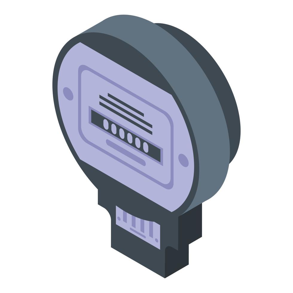 Electric meter icon, isometric style vector