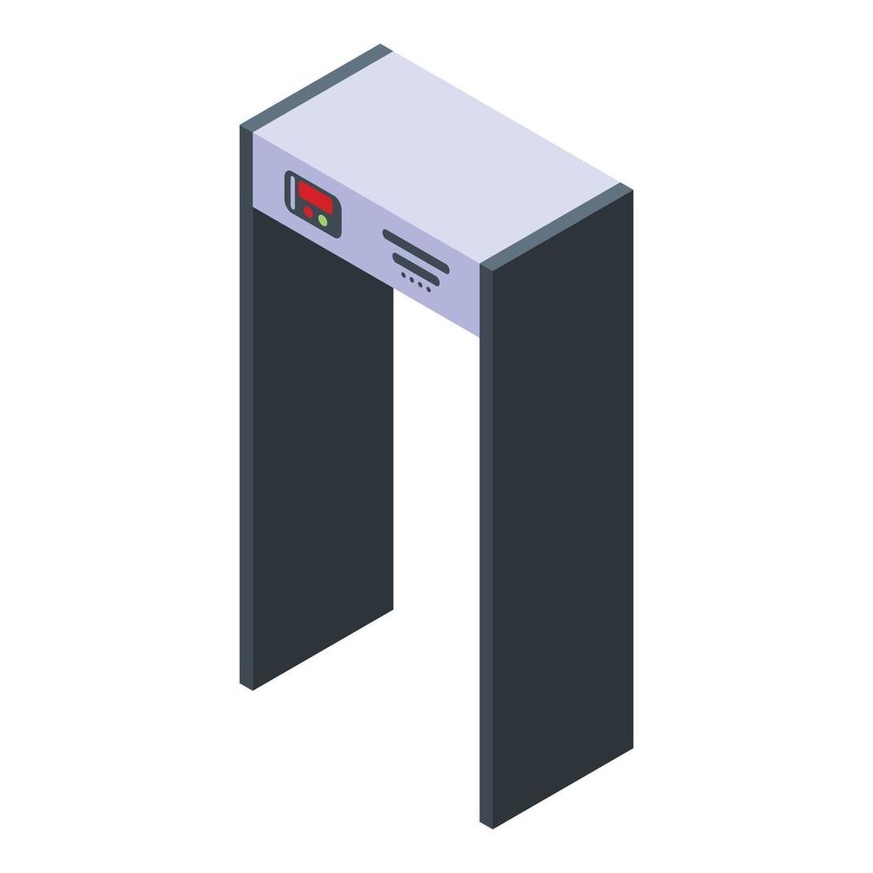 Modern metal detector gate icon, isometric style vector