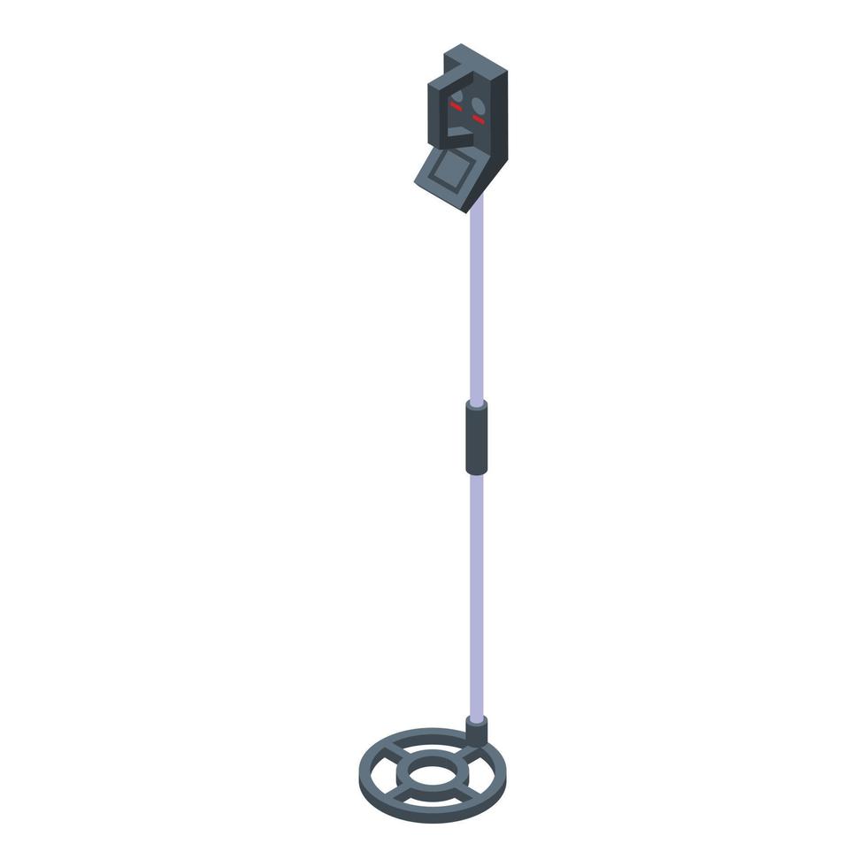 Metal detector treasure icon, isometric style vector