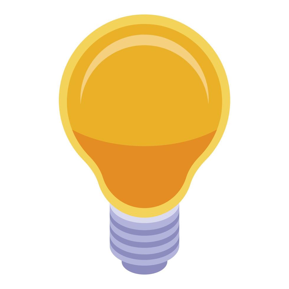 Light bulb icon, isometric style vector