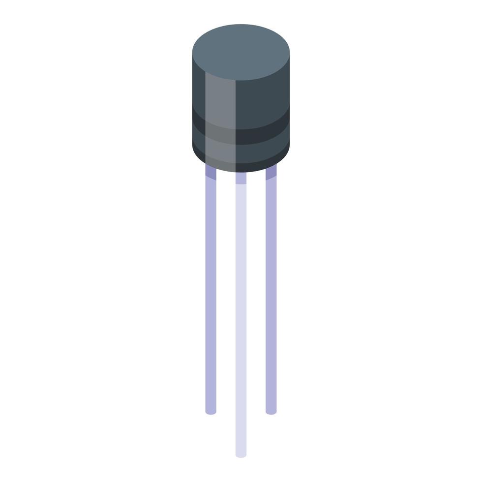 Cylinder transistor icon, isometric style vector