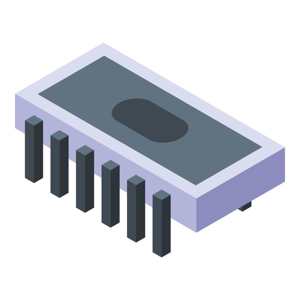 Processor radio unit icon, isometric style vector