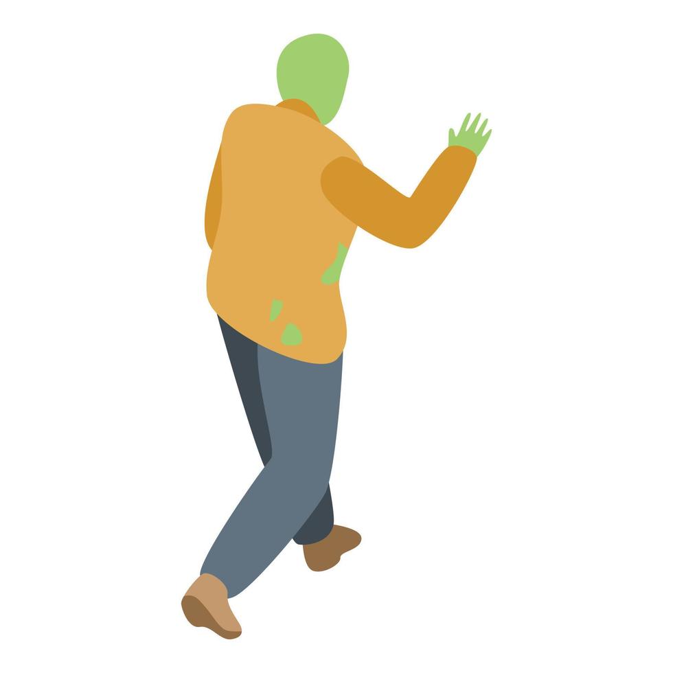Green head zombie icon, isometric style vector