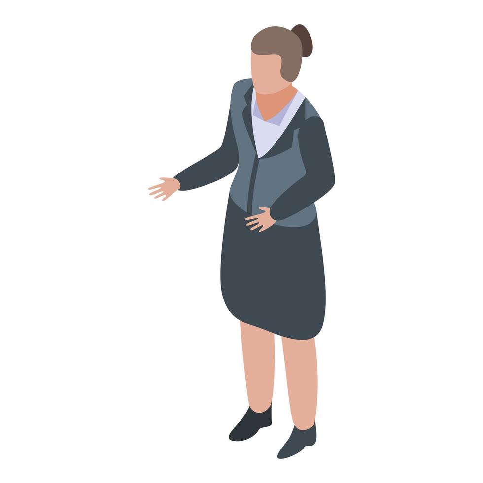 Tv presenter icon, isometric style vector