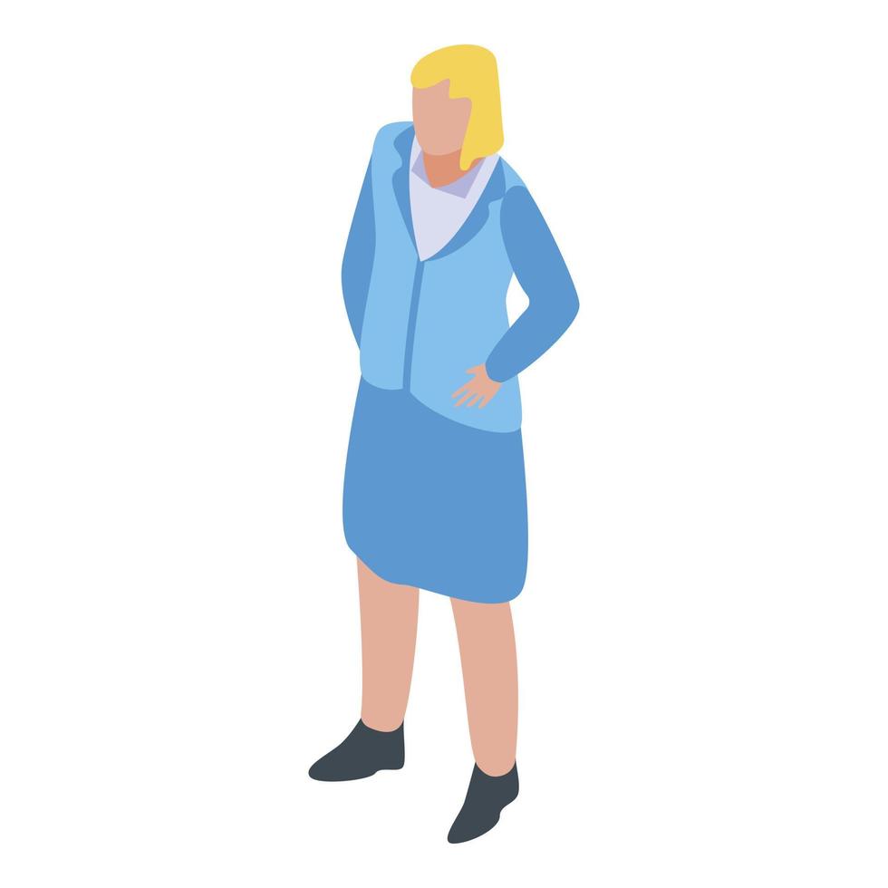 Blonde tax inspector icon, isometric style vector