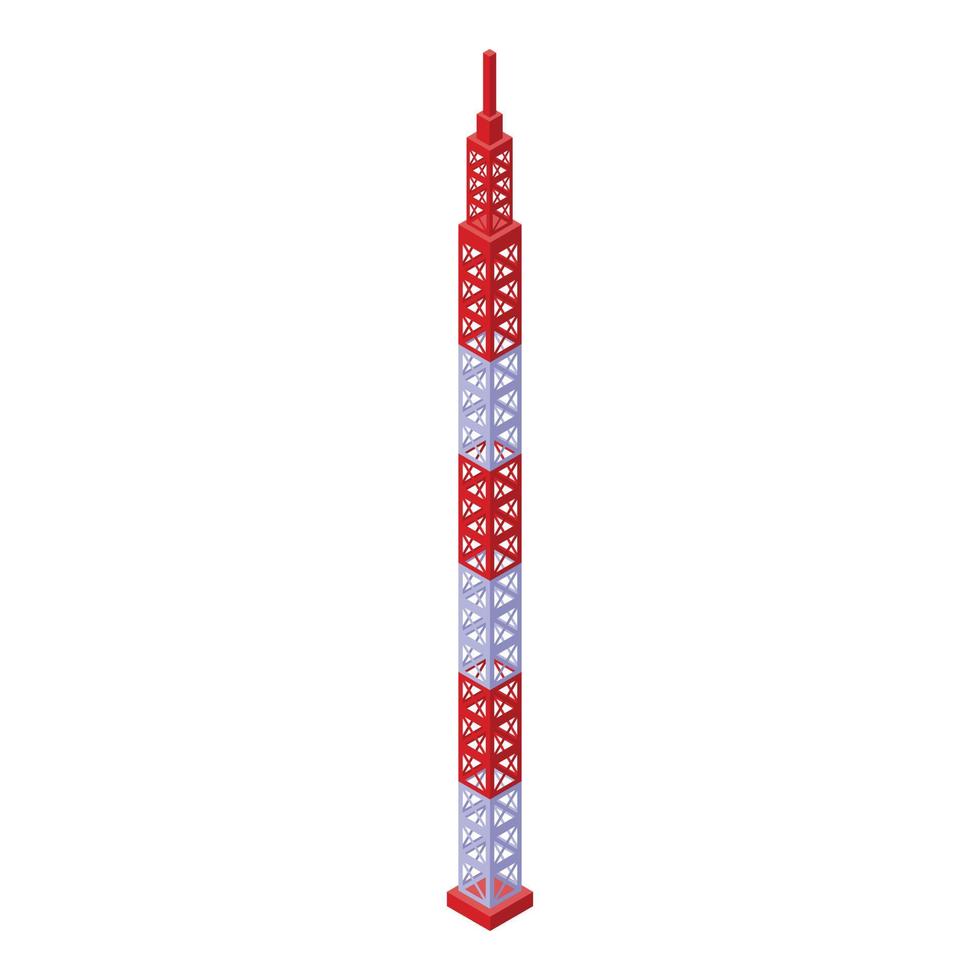 Radio tower icon, isometric style vector