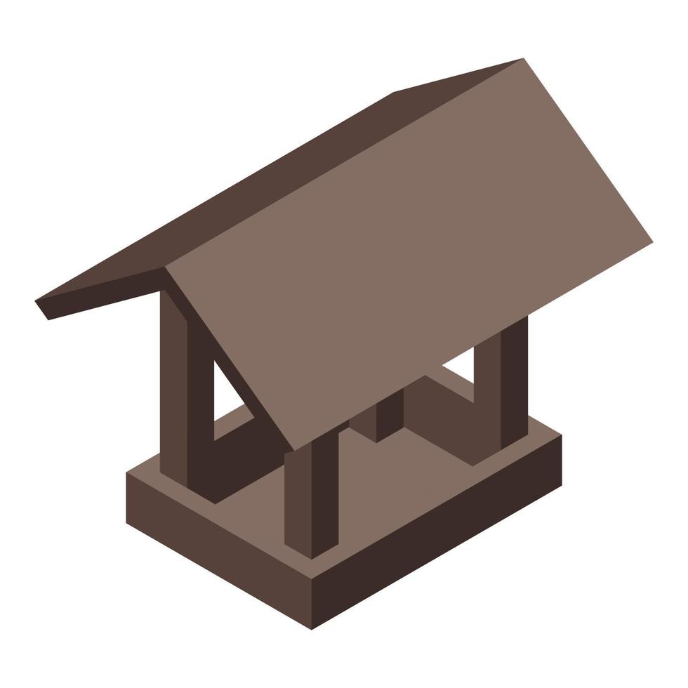 Home bird feeder icon, isometric style vector