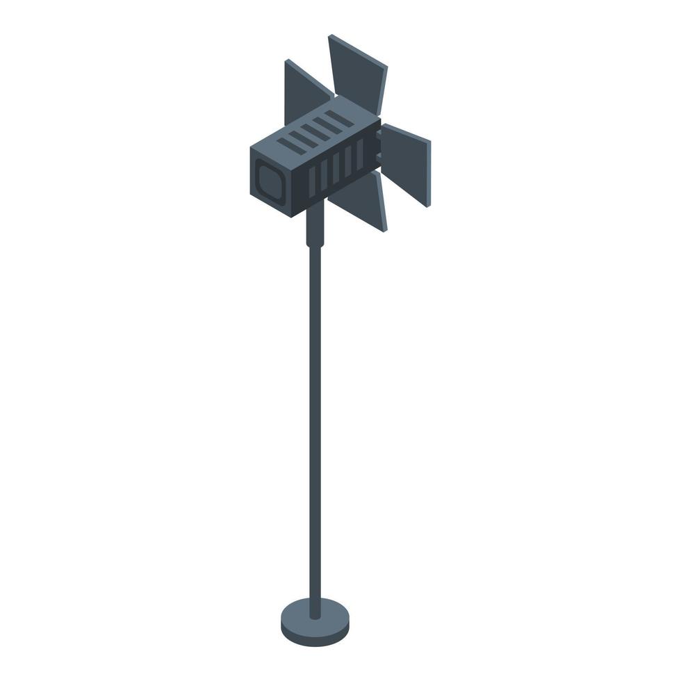 Tv studio spotlight icon, isometric style vector