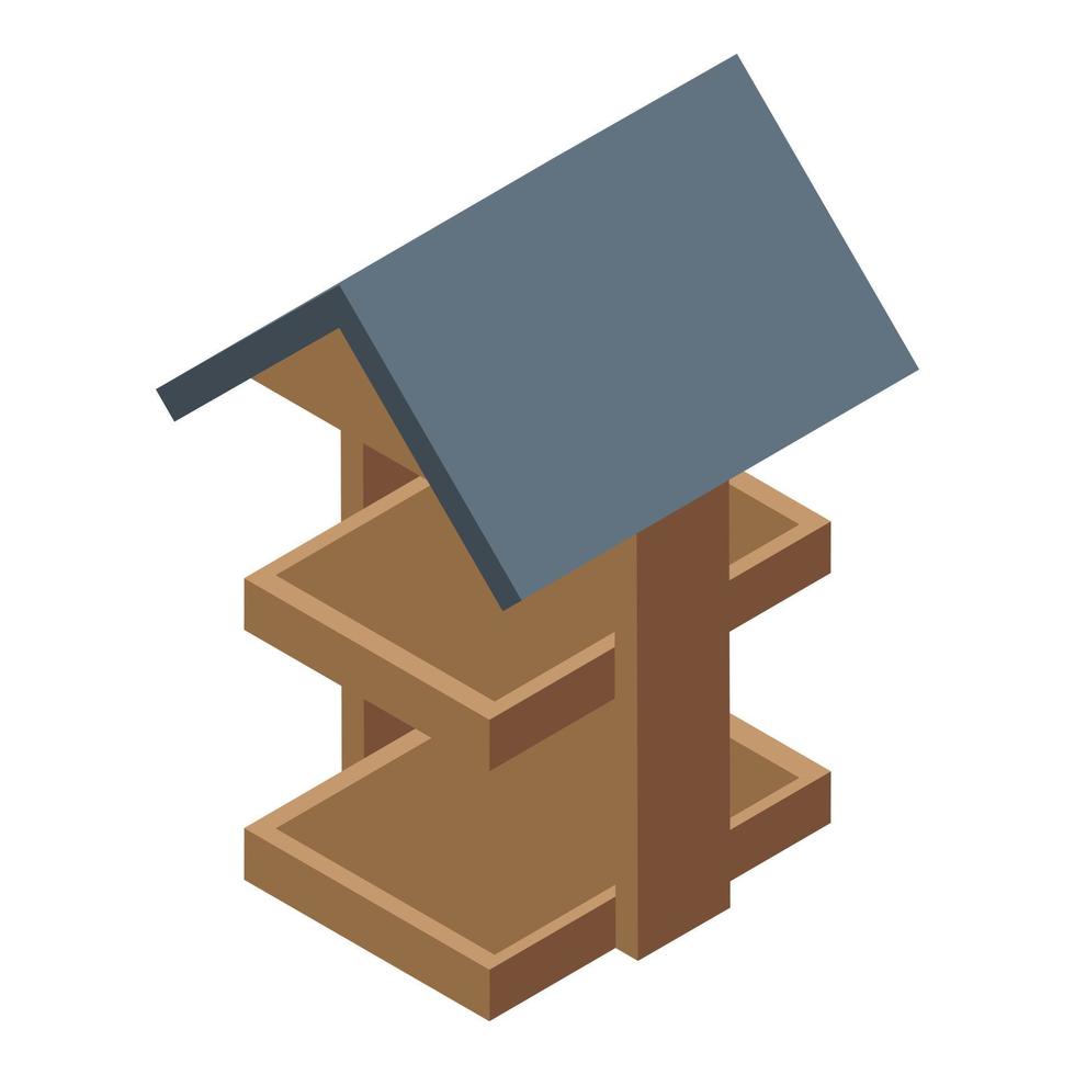 Bird feeder icon, isometric style vector